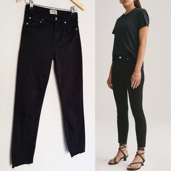 Agolde Sophie Crop High Waist Rise Skinny Jean Black Size 27 Stretchy Comfy $158 - Picture 15 of 15